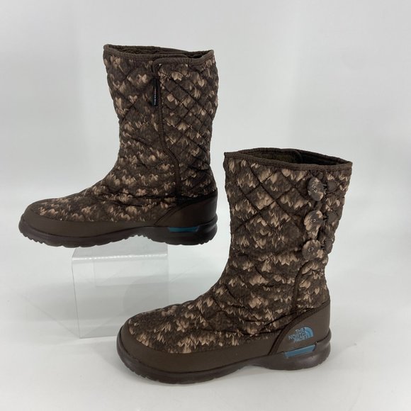 The North Face ThermoBall Eco Button Up Winter Boots Womens Size 11 Brown New - Picture 2 of 13